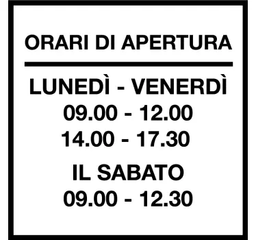 Adesivo per vetrina con orari di apertura - TenStickers