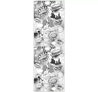 Adesivo per frigo vinilo comic en blanco y negro - TenStickers