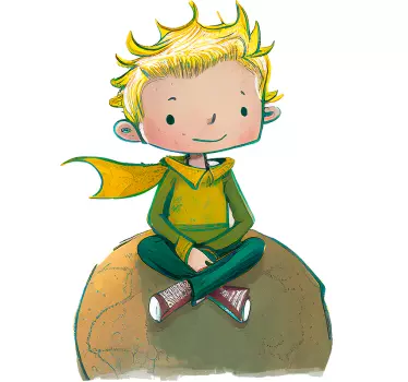 Adesivo bambino seduto sulla luna - TenStickers