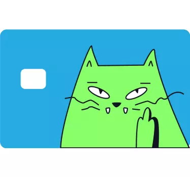Adesivo per carta di credito con gatto verde - TenStickers