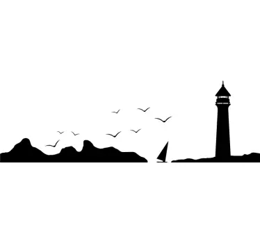 Adesivo per roulotte faro in mare - TenStickers