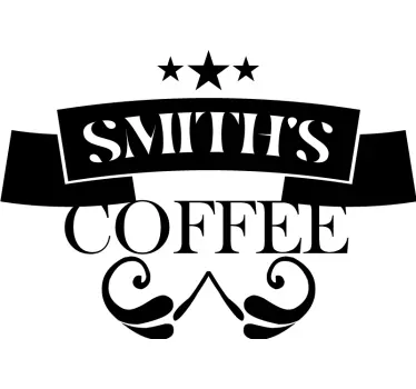 Adesivo per elettrodomestico caffè con nome di famiglia - TenStickers