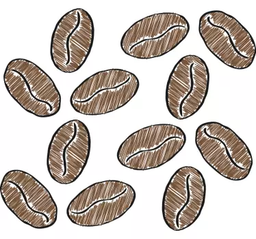 Adesivo per elettrodomestico chicchi di caffè - TenStickers