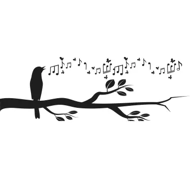 Adesivo murale uccello che canta - TenStickers