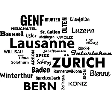 Adesivo nomi città Svizzera - TenStickers