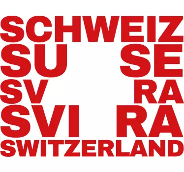 Adesivo bandiera Svizzera con lettere - TenStickers