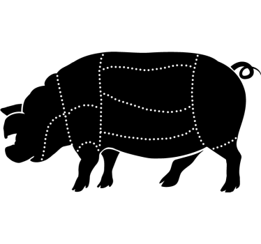 Adesivo lavagna corte cerdo - TenStickers
