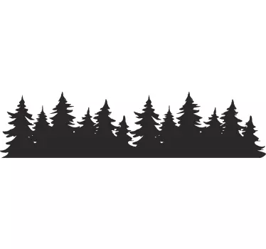Adesivo sagoma di foresta di pini - TenStickers
