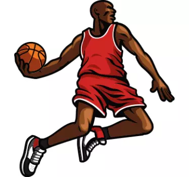 Adesivo murale giocatore di basket che salta - TenStickers