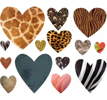Adesivi d'amore cuori con stampa animalier - TenStickers
