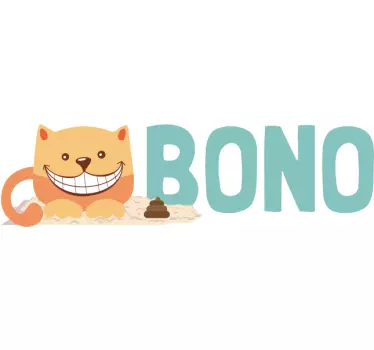 Adesivo nome cassetta lettiera per gatti - TenStickers