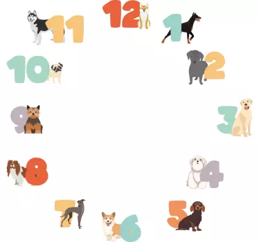Sticker cameretta cane Orologio - TenStickers