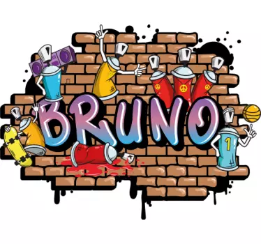 Stencil street art graffiti su un muro - TenStickers