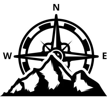 Adesivo per roulotte bussola e montagne - TenStickers