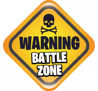 Adesivo per porta zona di battaglia di avvertimento - TenStickers