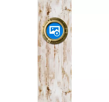 Adesivo porta finestra nave su struttura invecchiata - TenStickers