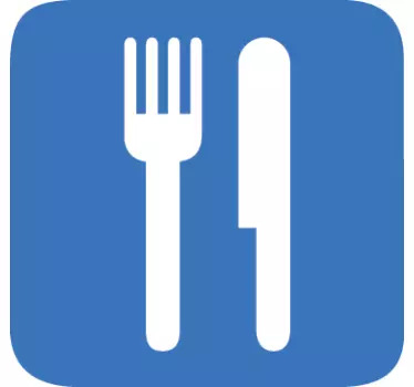 Adesivi murali segnali ristorante blu - TenStickers