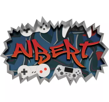 Adesivo murale camera ragazzi graffiti del giocatore - TenStickers