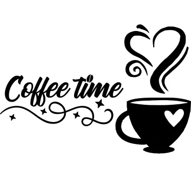 Adesivo murale cucina tempo di caffè - TenStickers