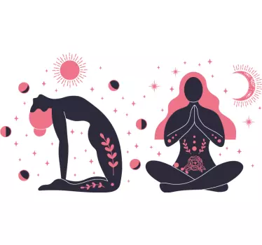 Adesivo figure di boho yoga - TenStickers