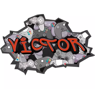 Adesivo murale camera ragazzi graffiti per i giocatori - TenStickers