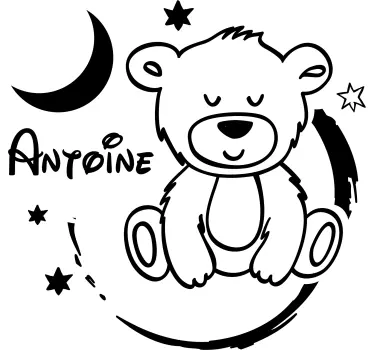 Sticker cameretta simpatico orsetto con stelle - TenStickers