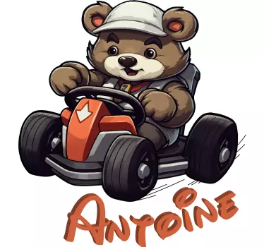 Sticker cameretta orso da corsa - TenStickers