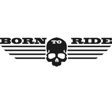 Adesivo moto nato per cavalcare il teschio - TenStickers