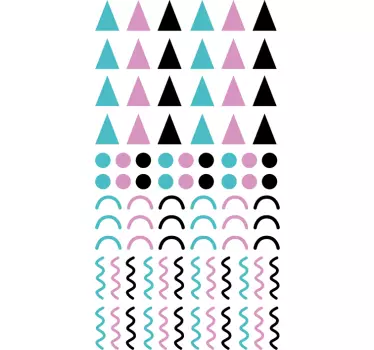 Adesivi decorazione geometria anni 80 - TenStickers