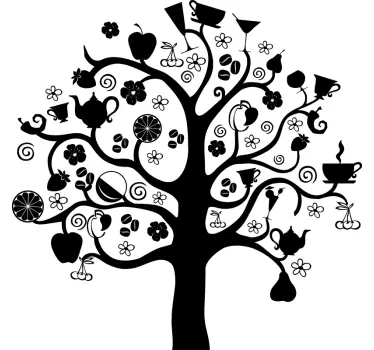 Adesivo decorativo albero cameriere - TenStickers