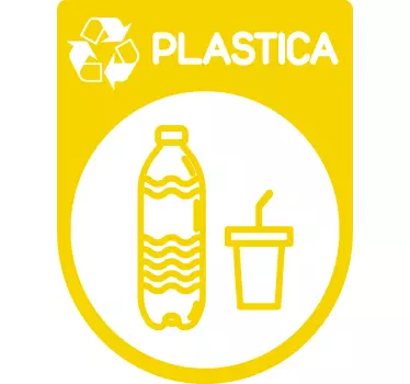 Adesivo contenitore riciclaggio della plastica - TenStickers