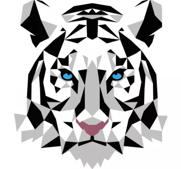 Adesivo animale 3d tigre bianca - TenStickers