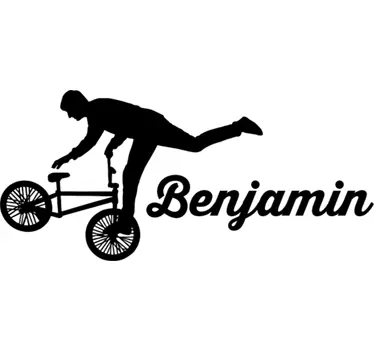 Adesivi animali per bambini personalizzazione nome bmx - TenStickers