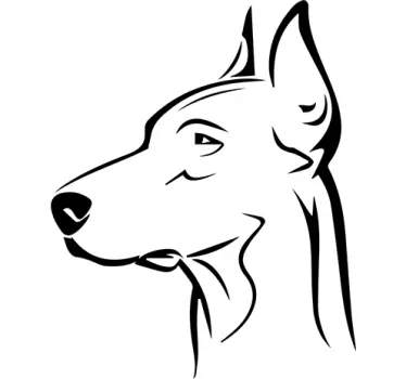 Adesivi animali profilo dobermann - TenStickers