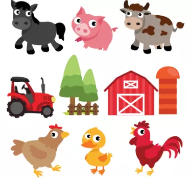Adesivi murali bambini animali fattoria - TenStickers