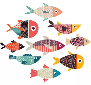 Adesivi murali pesci colorati - TenStickers