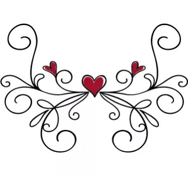 Adesivi testata rami cuori - TenStickers