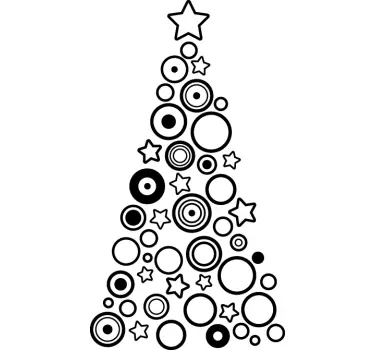 Adesivo albero di Natale con figure geometriche - TenStickers