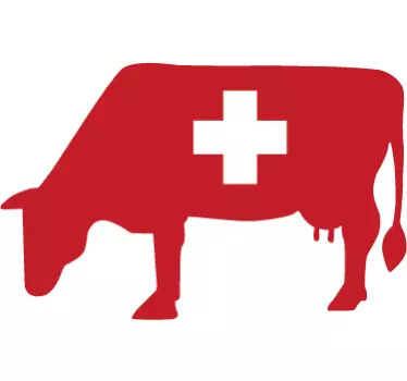 Adesivo auto bandiera svizzera della mucca - TenStickers
