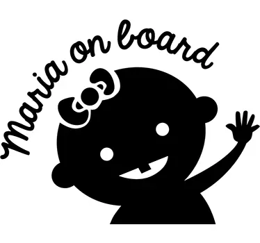 Adesivo auto personalizzato “(nome) on  board" - TenStickers