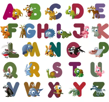 Adesivo bambini alfabeto con animali - TenStickers