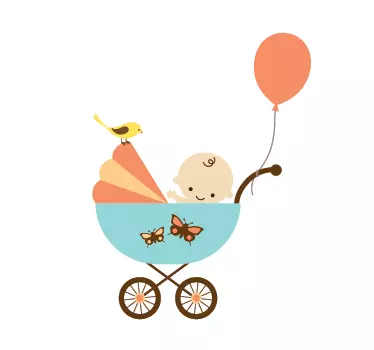 Adesivo bambini bebè in passeggino - TenStickers