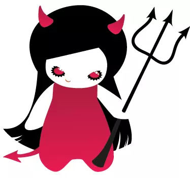 Adesivo bambini bimba diavoletta - TenStickers