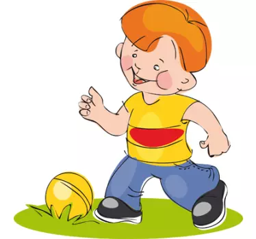 Adesivo bambini bimbo con pallone - TenStickers