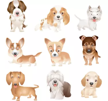 Adesivo bambini cameretta collezione cuccioli - TenStickers