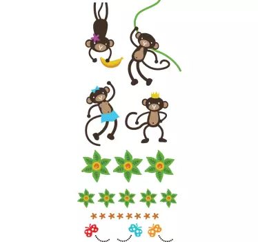 Adesivo bambini collezione scimmiette - TenStickers