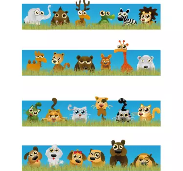 Adesivo bambini cornice animaletti - TenStickers