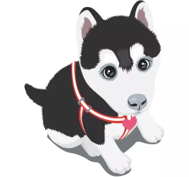 Adesivo bambini cucciolo di husky - TenStickers