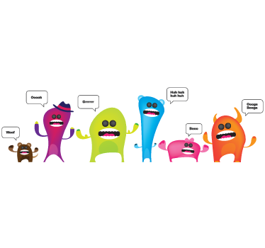 Adesivo bambini fila di mostri - TenStickers