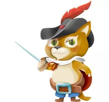 Adesivo bambini gatto con gli stivali - TenStickers